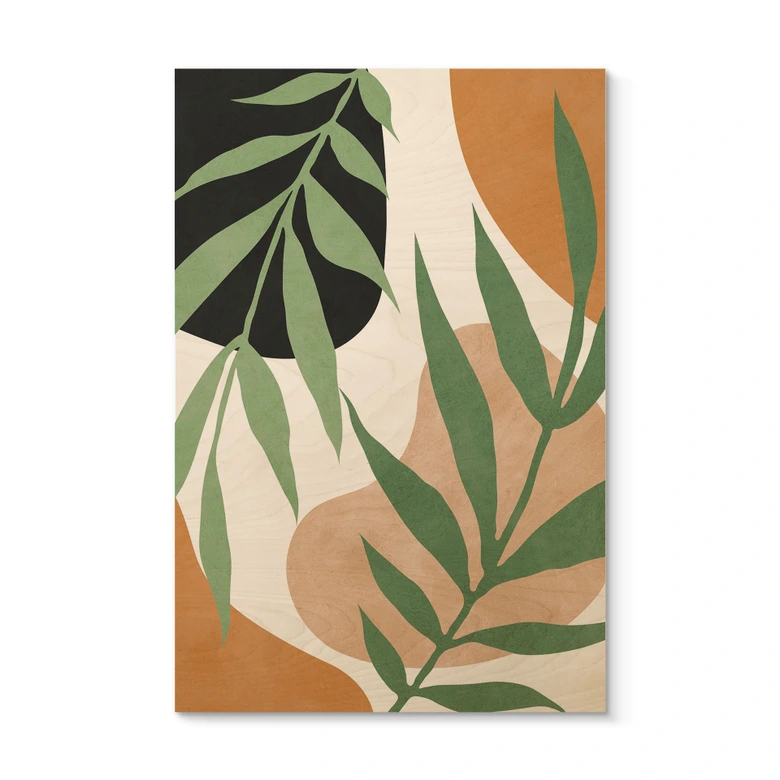 Plakat drewniany Zielone gałęzie w dżungli - Costa 