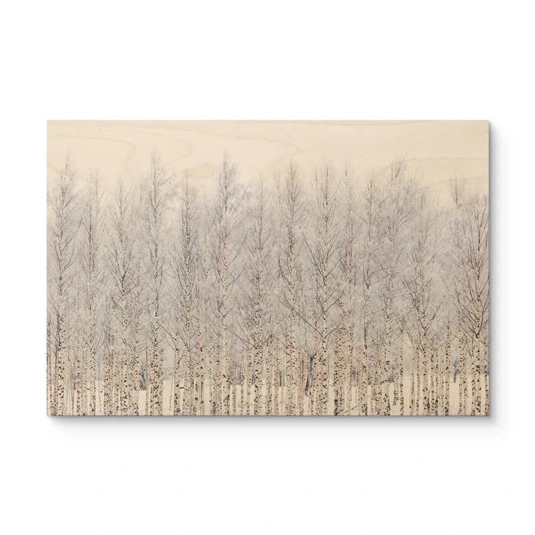 Holzbild Birkenwald im Winter - EMELIEmaria 