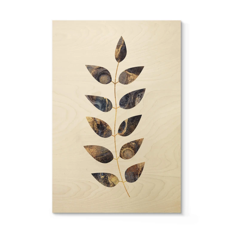 Holzbild Fredriksson - Marmorierte Blätter 