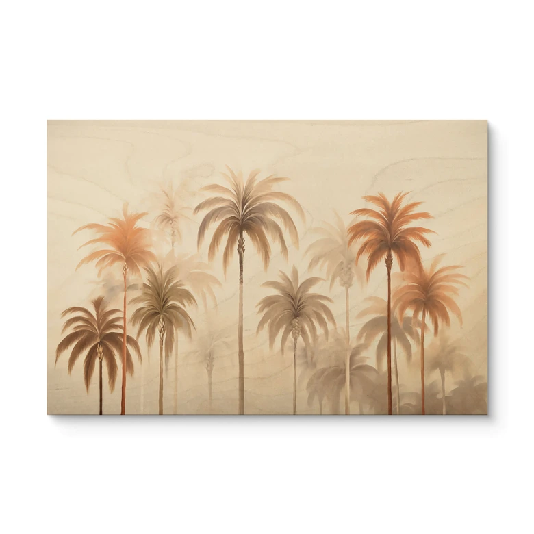 Holzbild Tropische Landschaft mit Palmen - Haase 