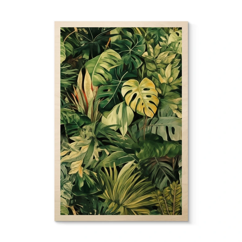 Holzbild Dschungelpflanzen - Jaszke 