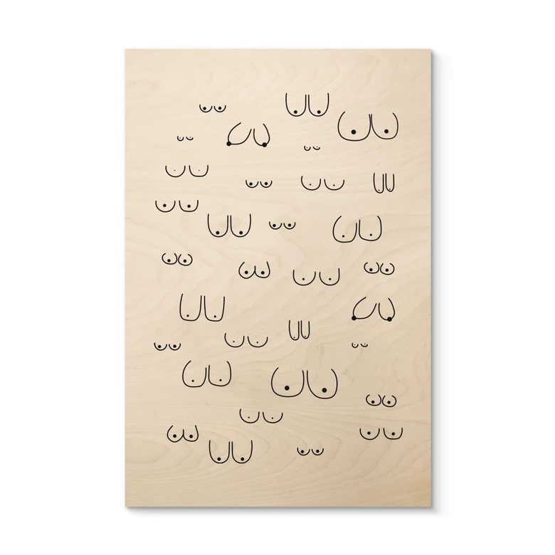 Tableau sur bois Line Art - Diversité de la féminité - Kerr-Dineen 