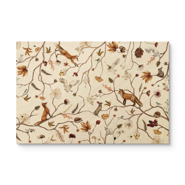 Holzbild Waldtiere im Herbst - Kikki Belle 