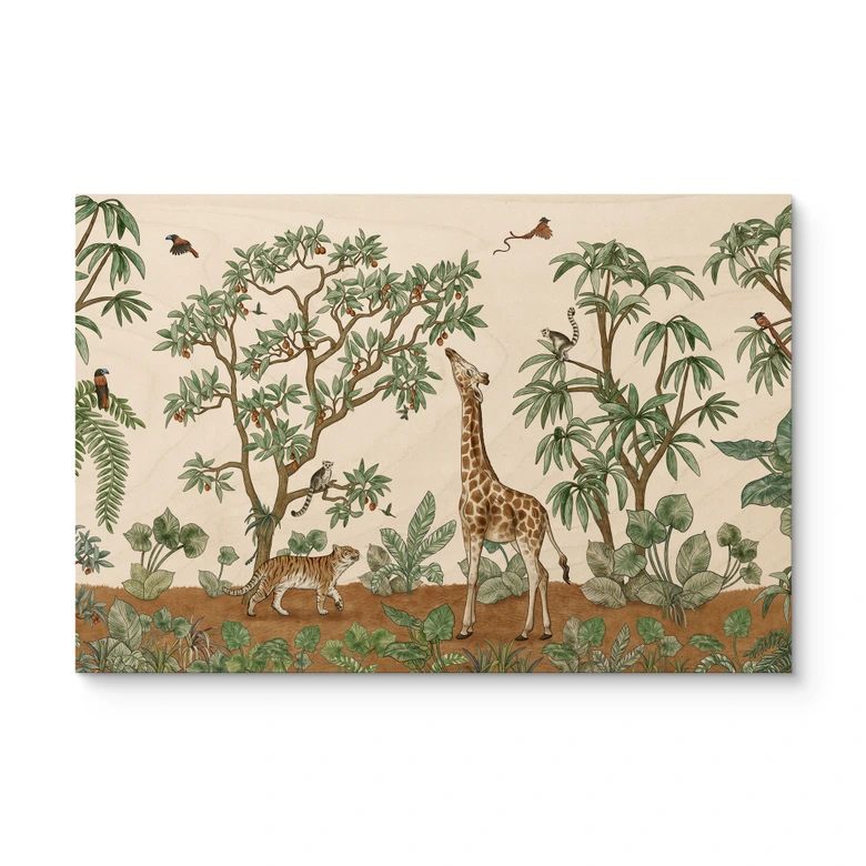 Holzbild Wimmelbild Dschungeltiere - Kikki Belle 