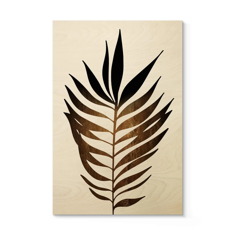 Kubistika Träposter - blad i guld 