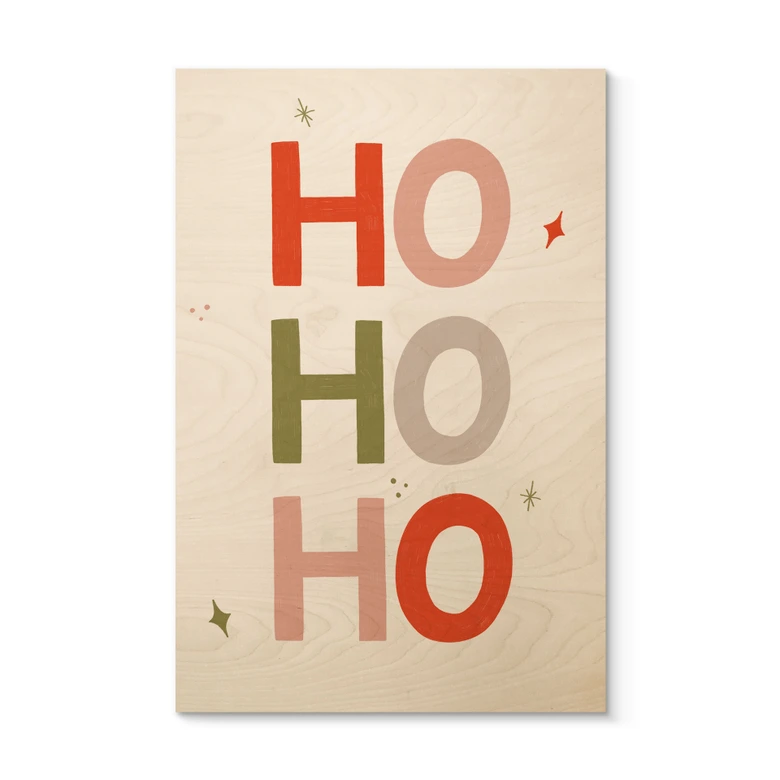 Tableau sur bois Ho Ho Ho de Noël - Lisboa 