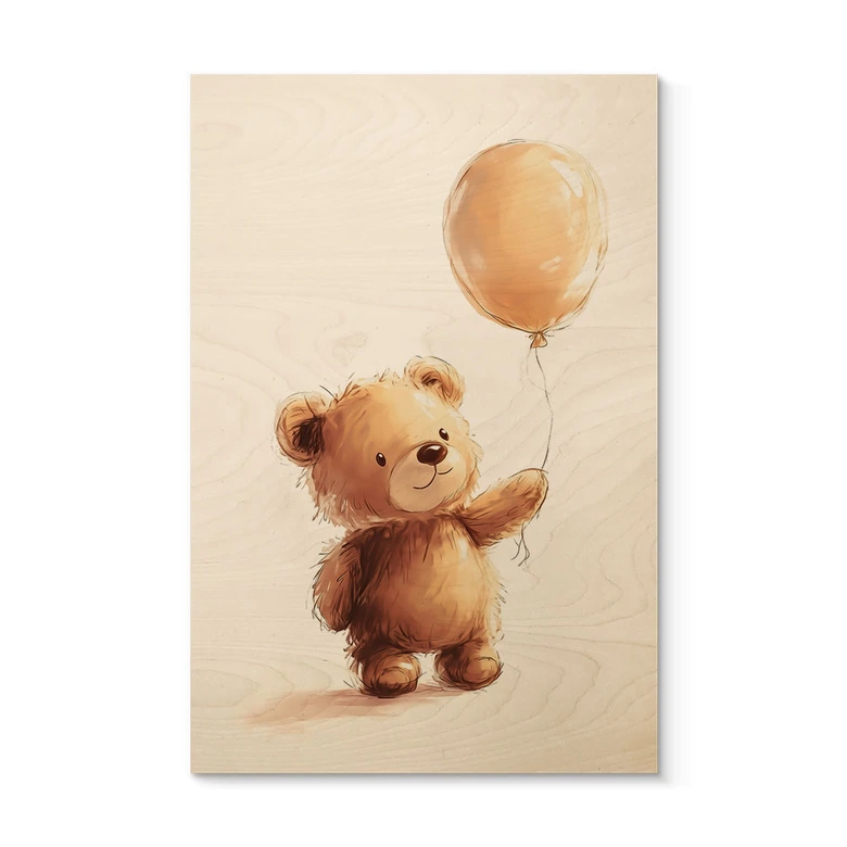 Cuadro de madera Osito con globo - Magnusson 