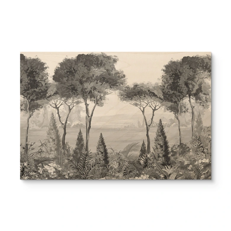 Holzbild Idyllische Pflanzenlandschaft - Ms Tiff 