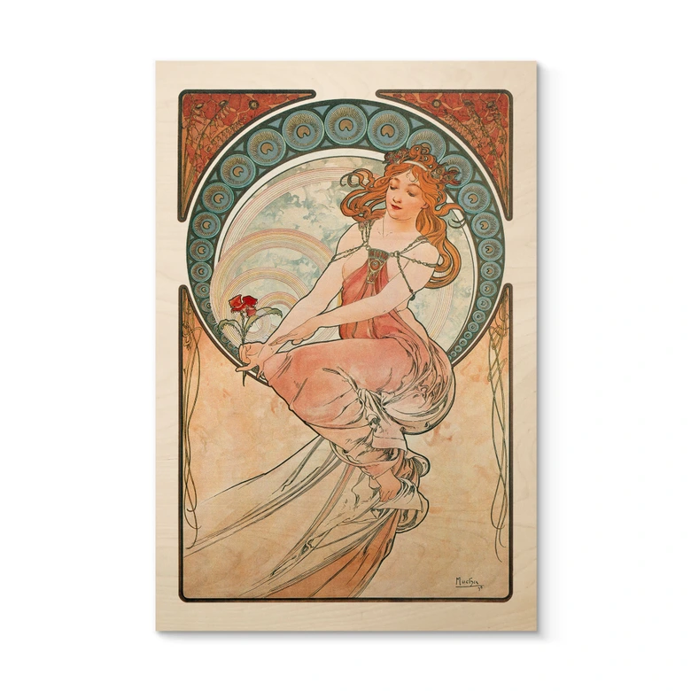 Tableau sur bois Mucha - Quatre arts : La peinture 