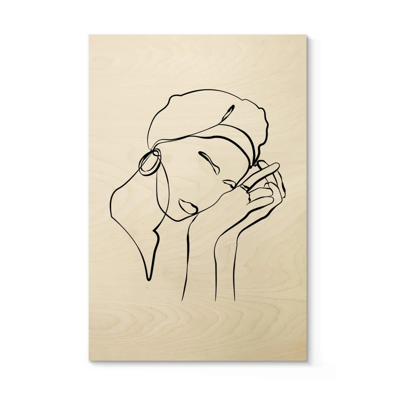 Holzbild NKTN - Line Art - Don't Worry 