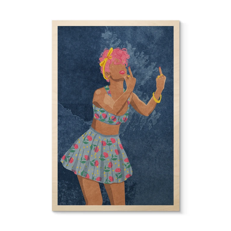 Holzbild Rockabilly Girl: Not your girl - Oltmanns 