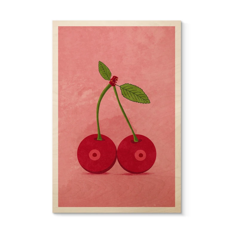 Holzbild Sinnliche Kirschen | Feminismus - Oltmanns 