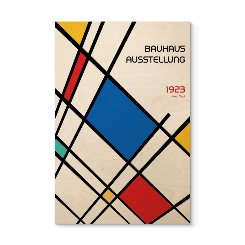 Plakat drewniany Retro wystawa Bauhaus 1923 - Retrodrome 