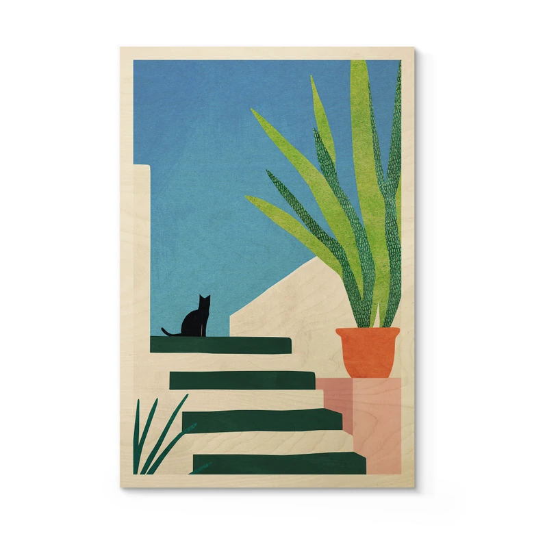 Träposter Svart katt i Grekland - Rivers 