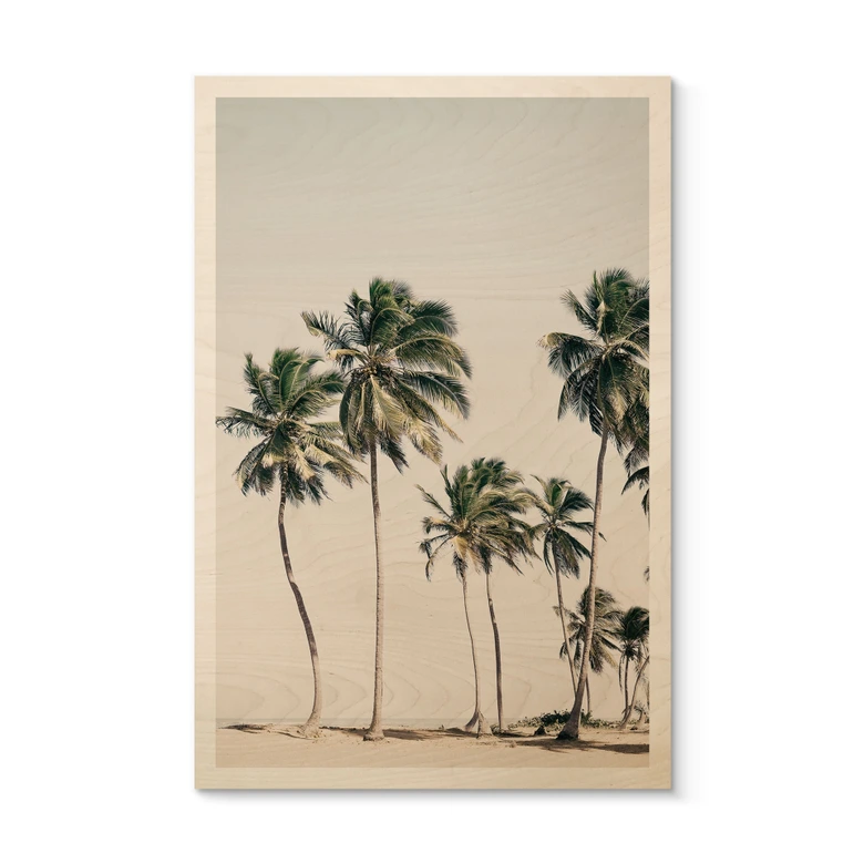 Cuadro de madera Palmeras tropicales en la playa - Sisi & Seb 