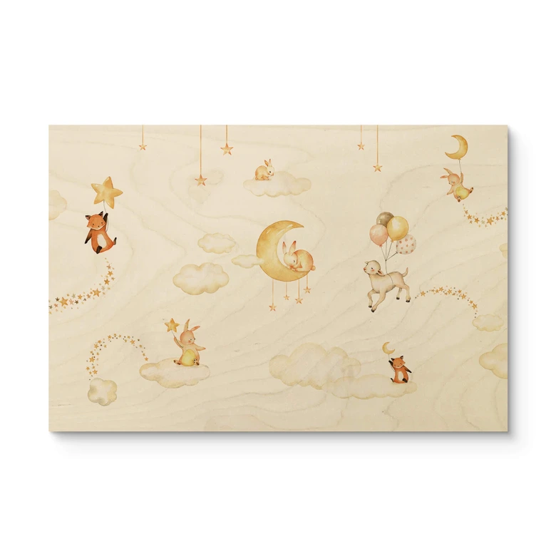 Plakat drewniany Oliver Robins - Słodkich snów biały 