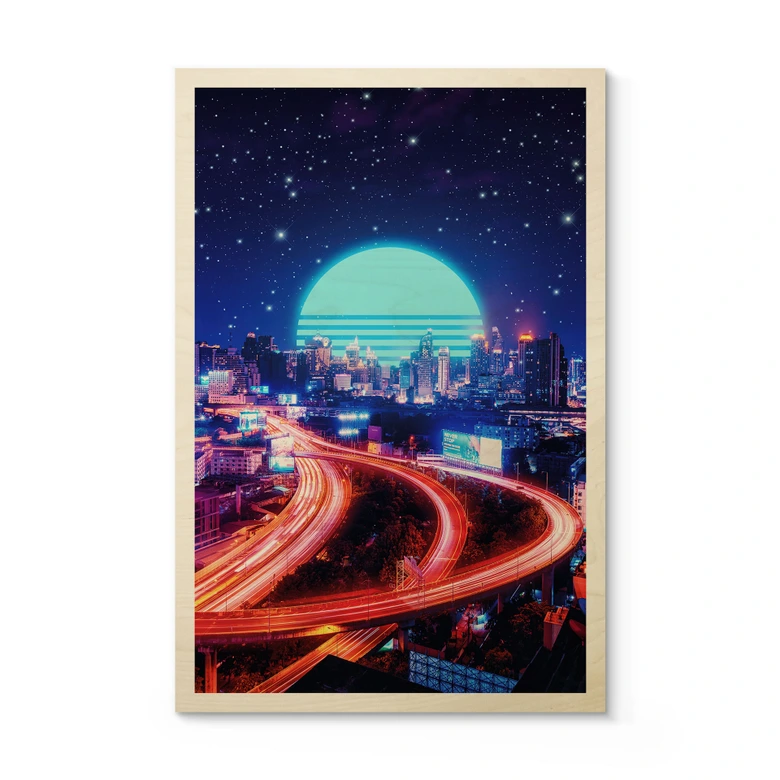 Houten Poster Cyberstad Bangkok - Takkar 