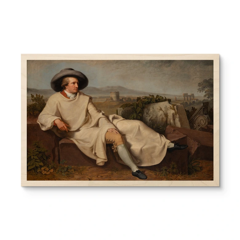 Tableau sur bois Tischbein - Goethe dans la Campagne romaine 