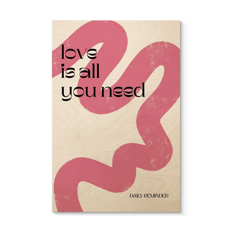 Holzbild Love is all you need - Volfova 