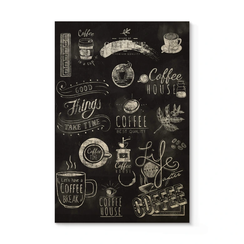 Tableau sur bois World of Coffee 