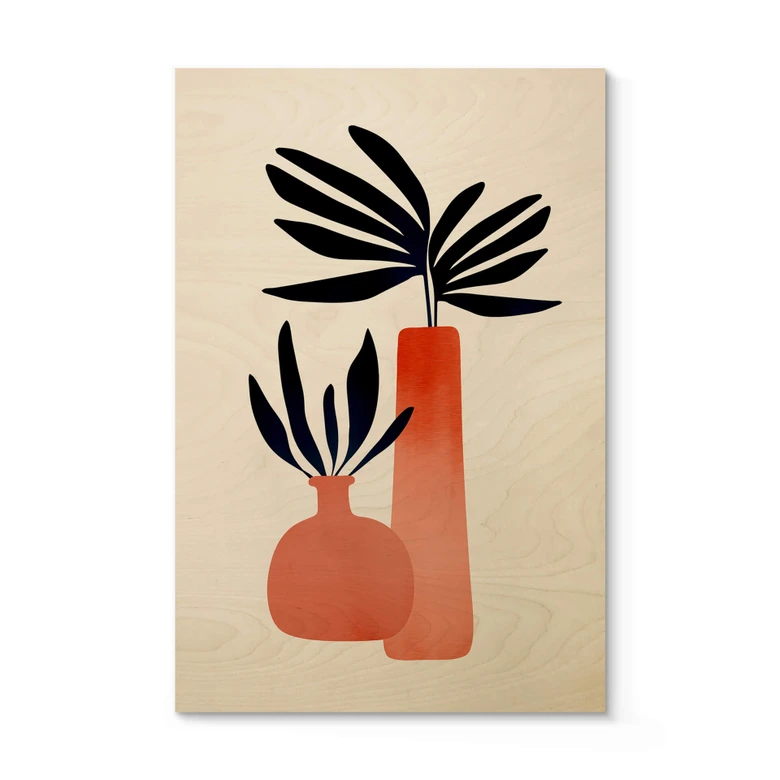 Cuadro de madera Kubistika - Plantas de cuento 