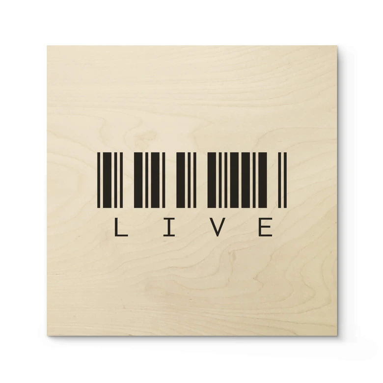 Holzbild Barcode Live - Quadratisch 