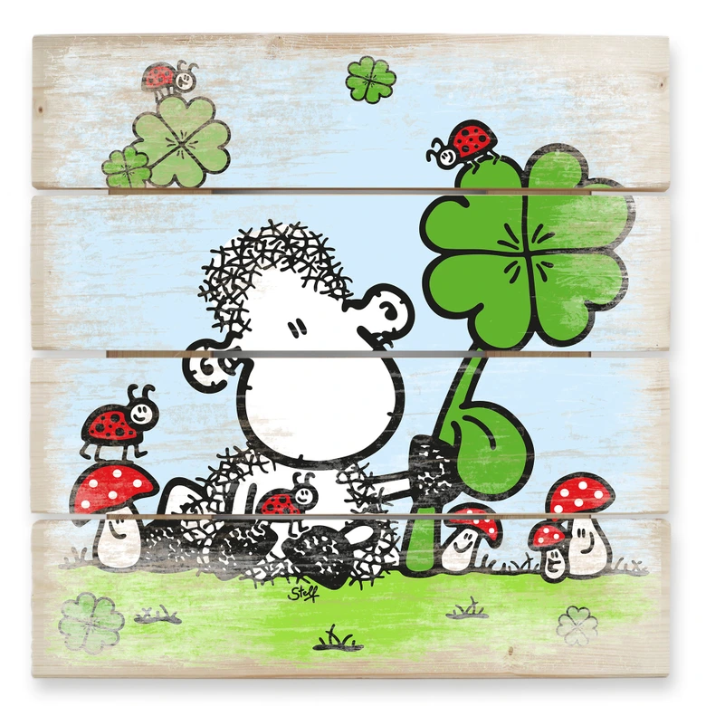 Holzbild sheepworld Ganz viel Glück - 40x41,5 cm 