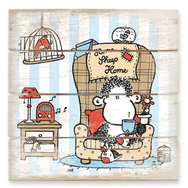Holzbild sheepworld Home Sheep Home Tea Time - 40x41,5 cm 