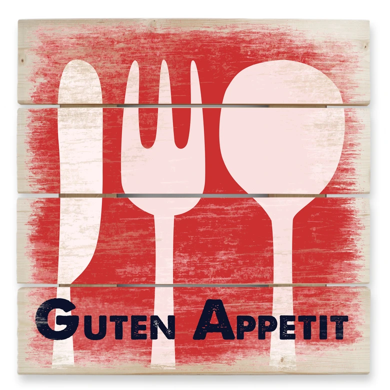 Holzbild Guten Appetit - 40x41,5 cm 