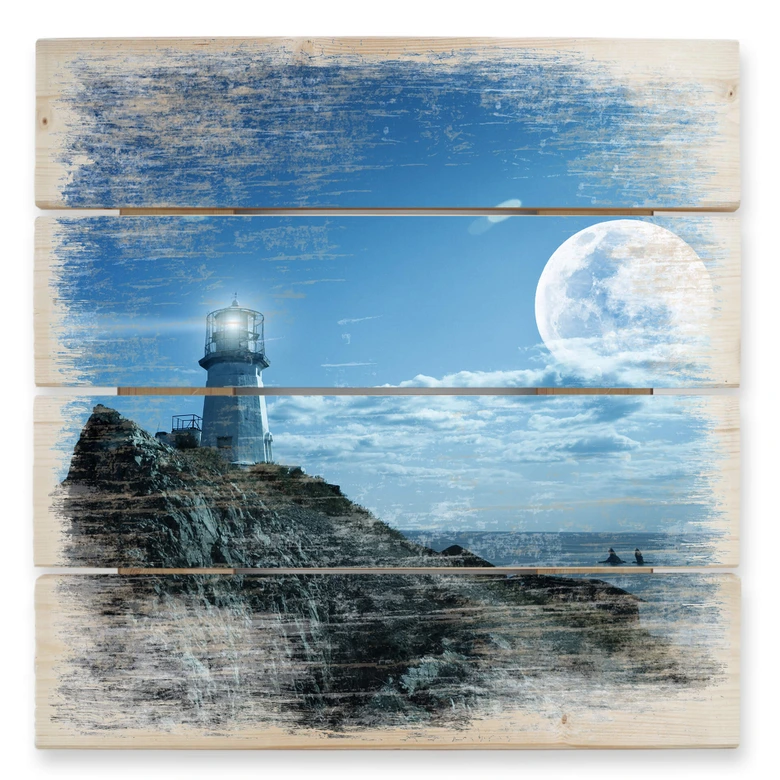 Holzbild Lighthouse - 40x41,5 cm 