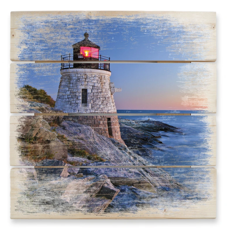 Obraz drewniany widok na morze - 40x41,5 cm 