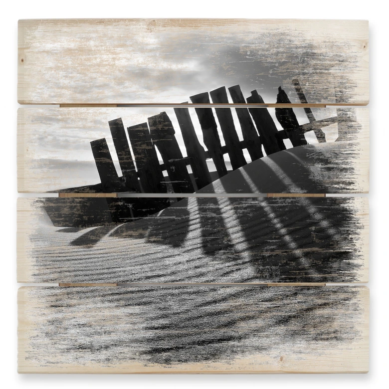 Holzbild Strandlandschaft - 40x41,5 cm 