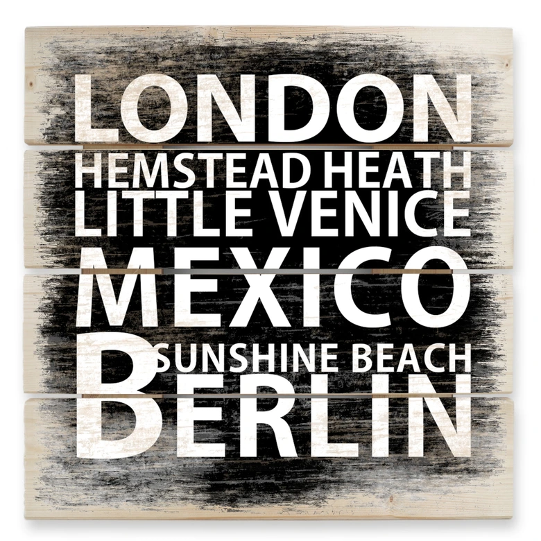 Houten Wanddecoratie London Mexico... 