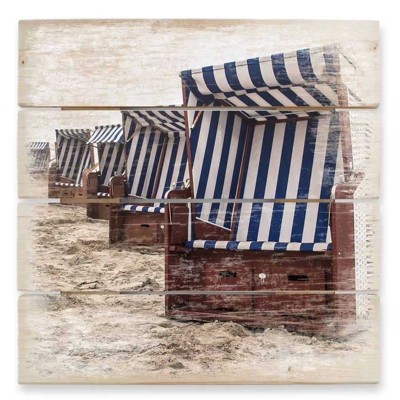 Houten Wanddecoratie Strandstoelen 