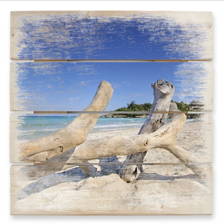 Holzbild Treibgut - 40x41,5 cm 