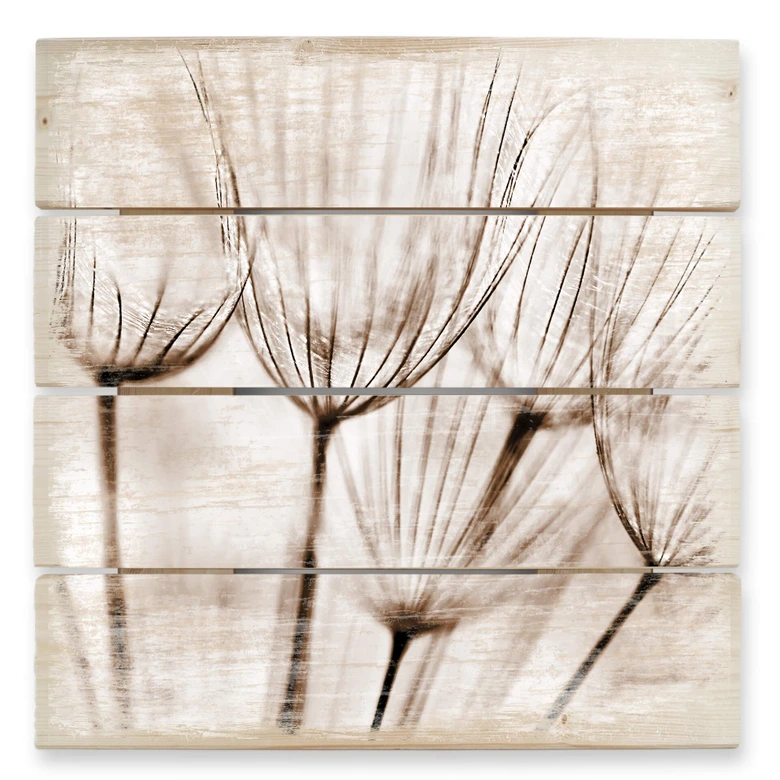 Holzbild Fliegerschirmchen - 40x41,5 cm 