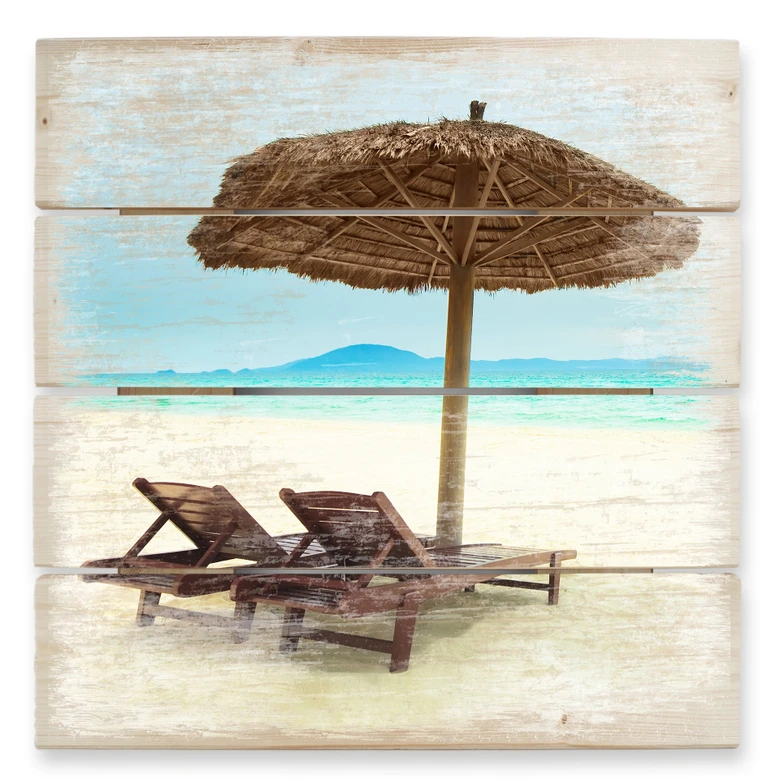 Houten Wanddecoratie Vakantie in het Paradijs 