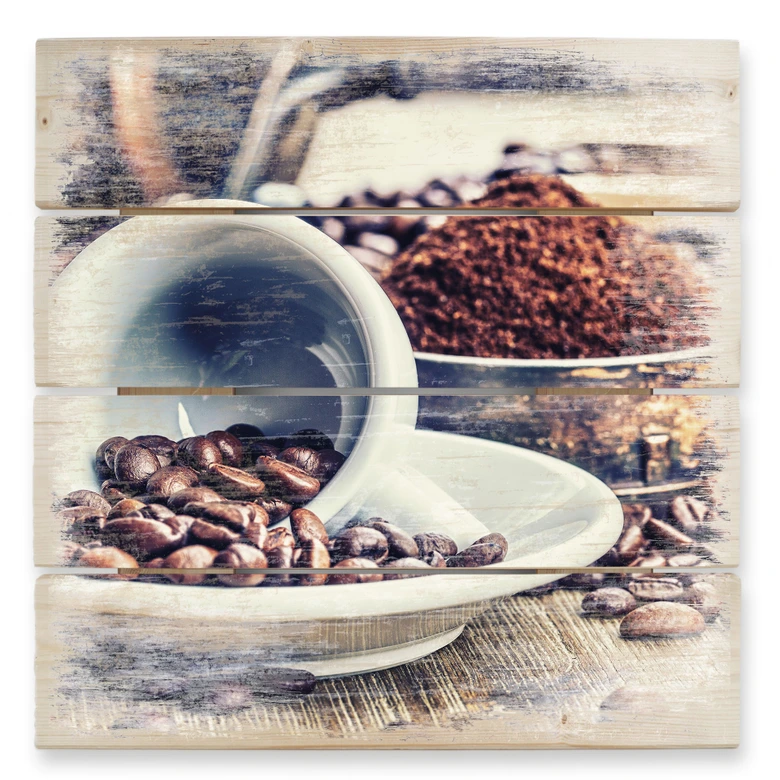 Holzbild Kaffeeträume - 40x41,5 cm 