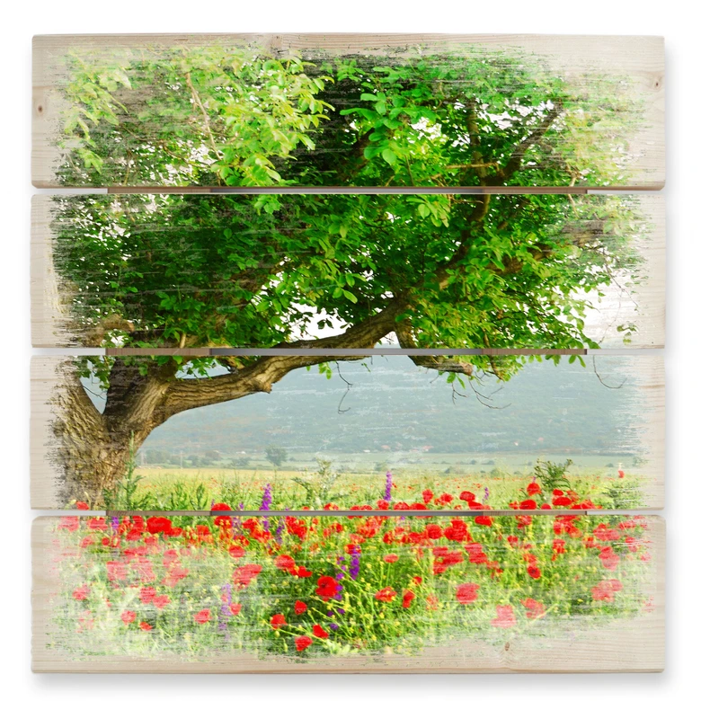 Holzbild Sommererwachen - 40x41,5 cm 