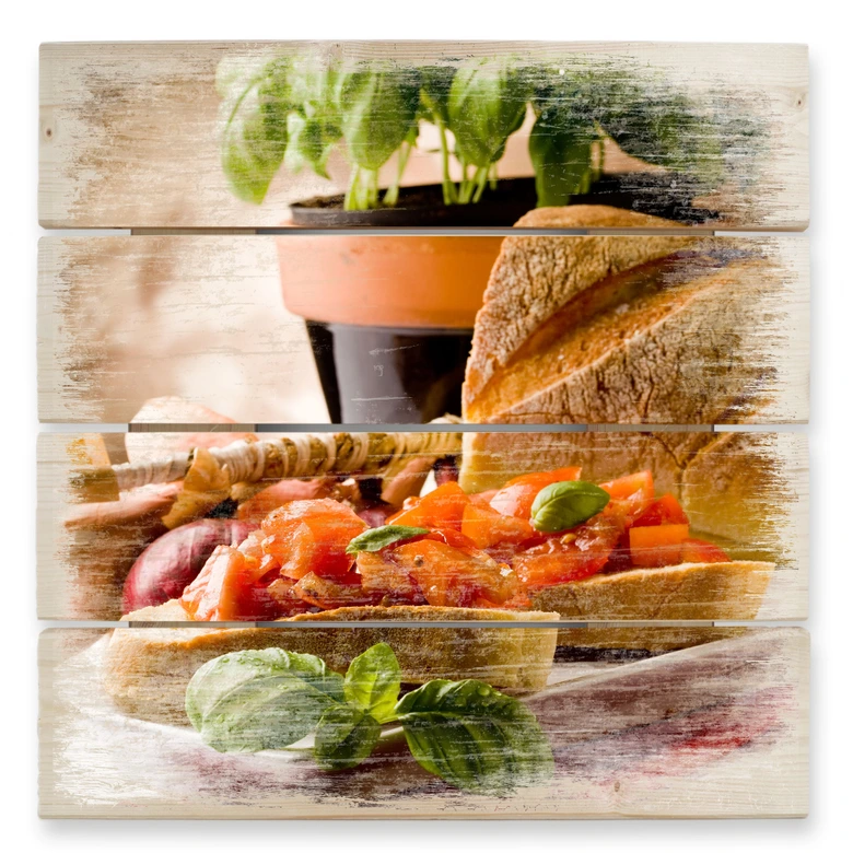 Cuadro de madera Bruschetta all'Italiana - 40x41,5 cm 