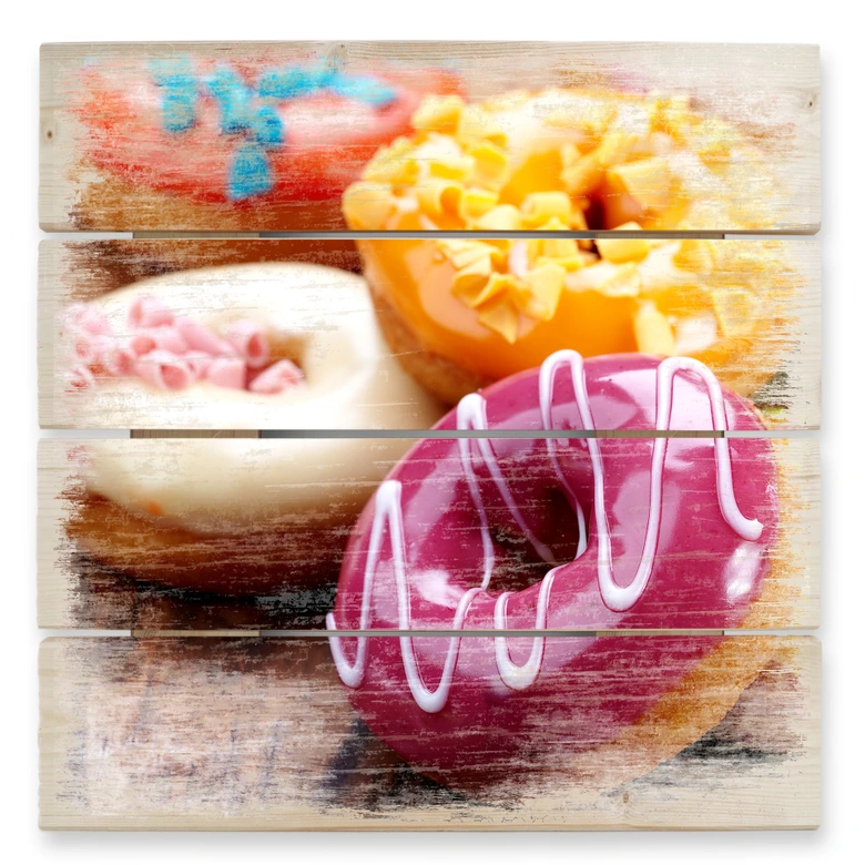 Houten Wanddecoratie Suikerzoete Donuts 