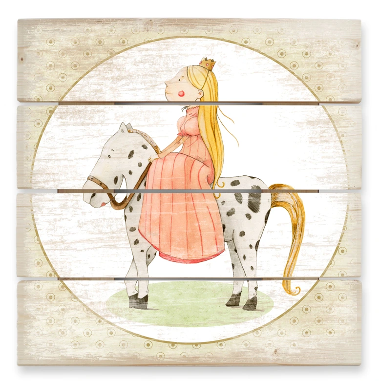 Holzbild Loske - Prinzessin - 40x41,5 cm 