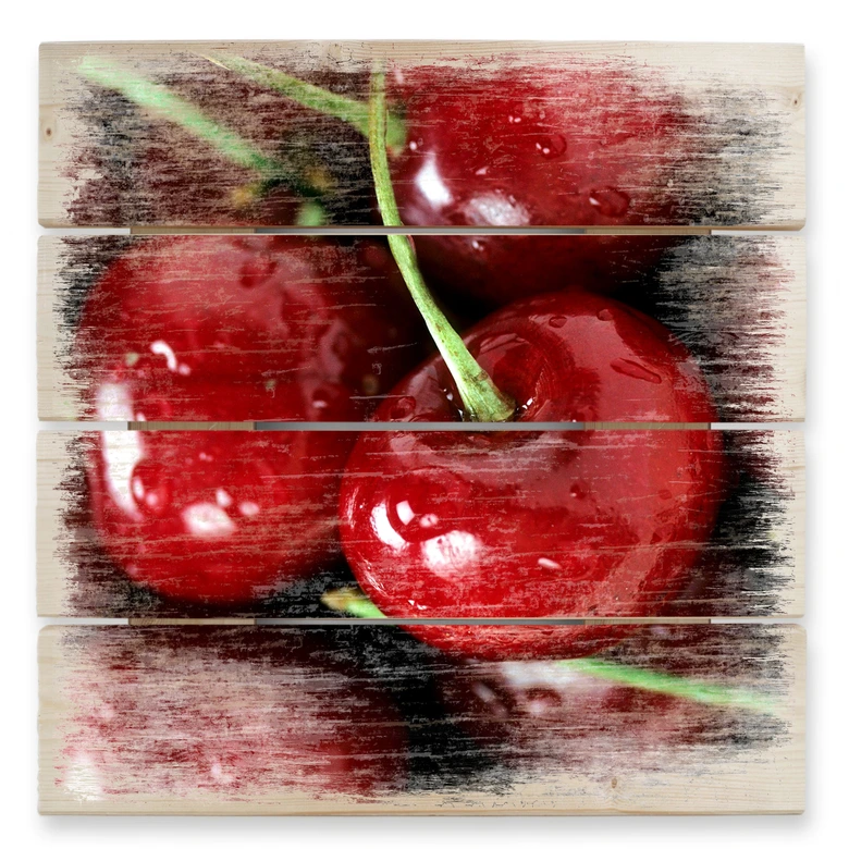 Trätavla i körsbärsträ - 40x41,5 cm 