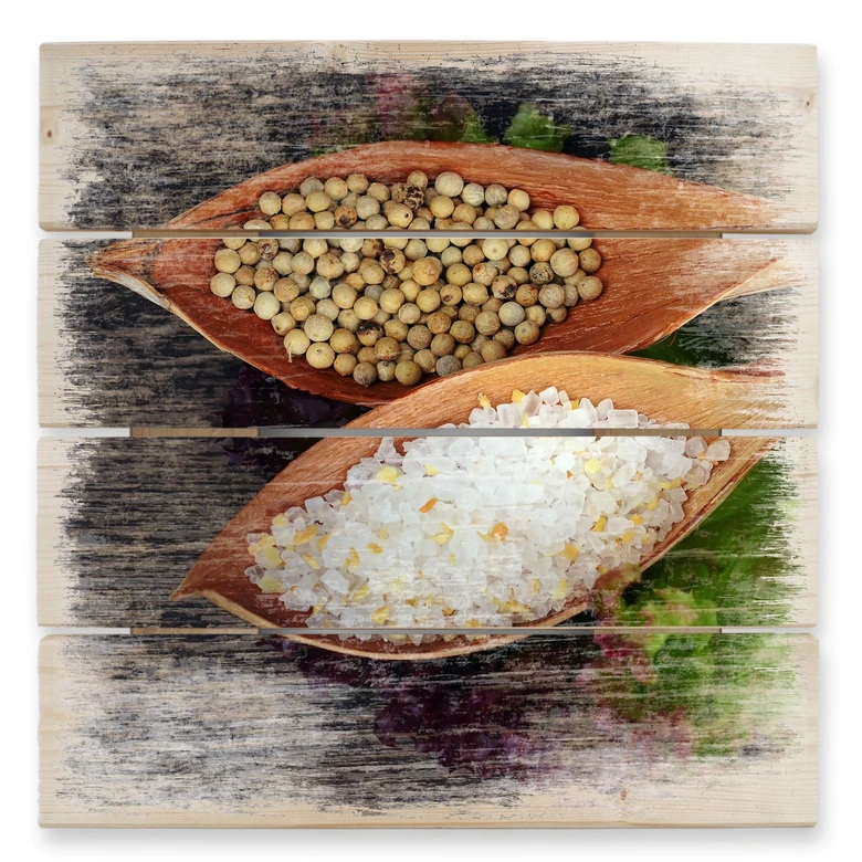 Holzbild Salt and Pepper - 40x41,5 cm 
