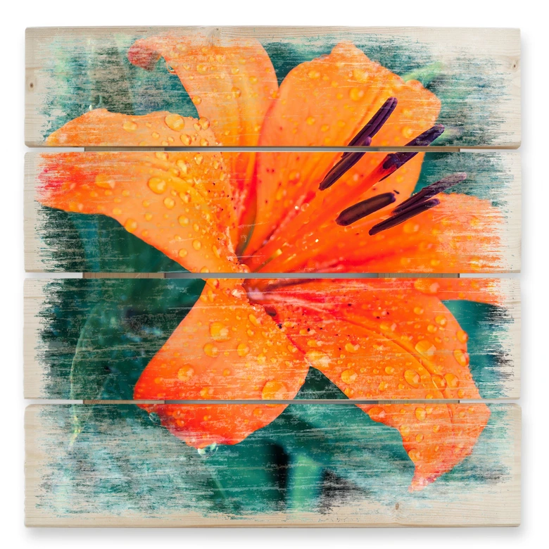 Holzbild Tropical Lily - 40x41,5 cm 