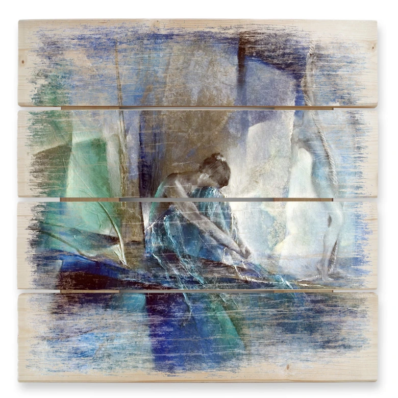 Holzbild Schmucker - Im blauen Raum - 40x41,5 cm 