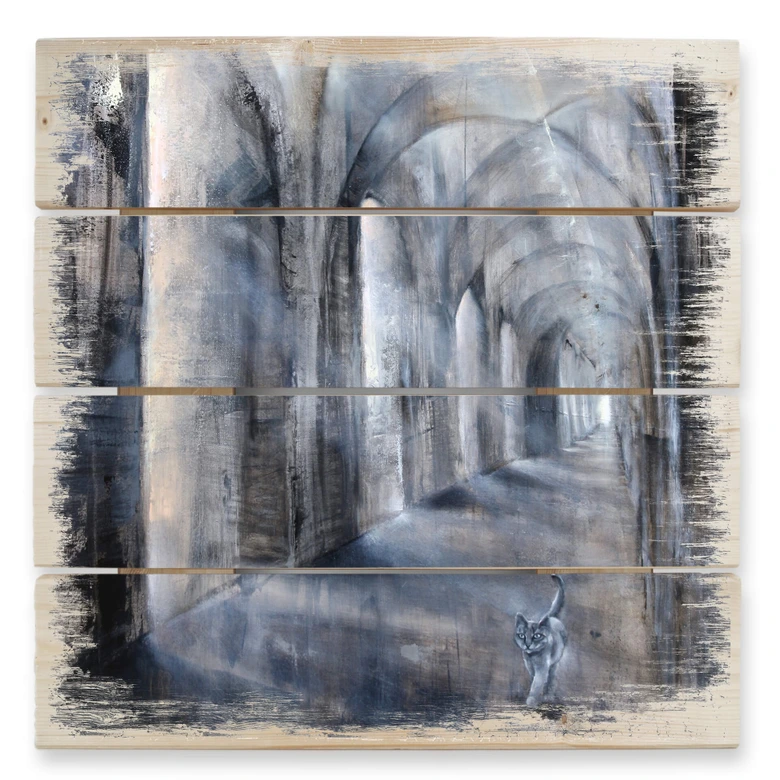 Holzbild Schmucker - Licht und Schatten - 40x41,5 cm 
