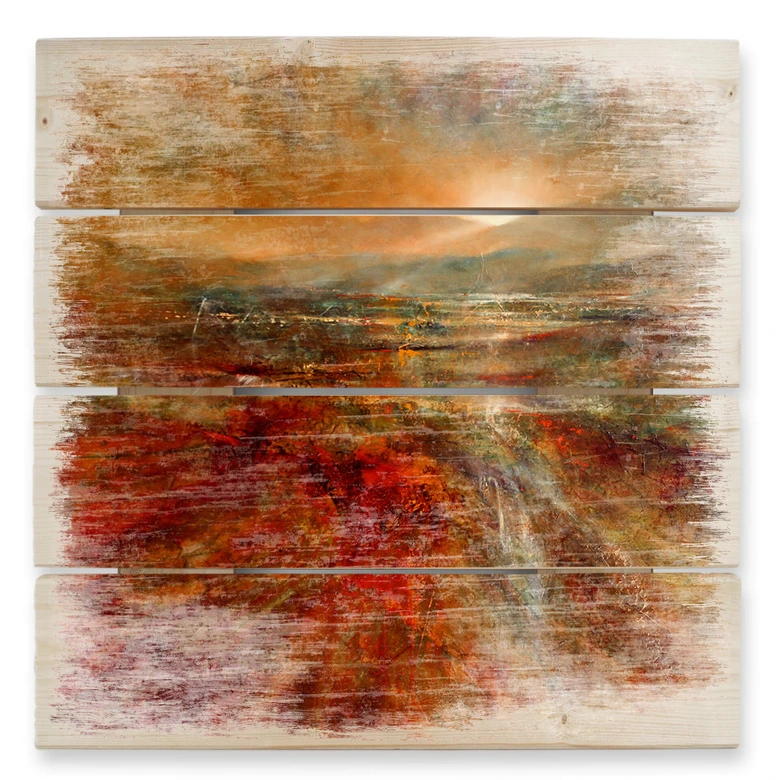 Holzbild Schmucker - Sonnenaufgang - 40x41,5 cm 