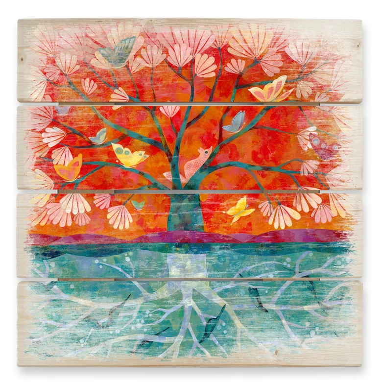 Holzbild Blanz - Baum des Lebens - 40x41,5 cm 