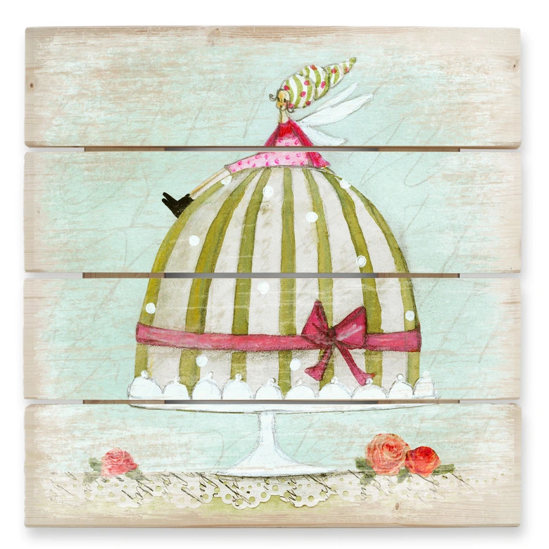 Holzbild Leffler - Zaubermuffin - 40x41,5 cm 